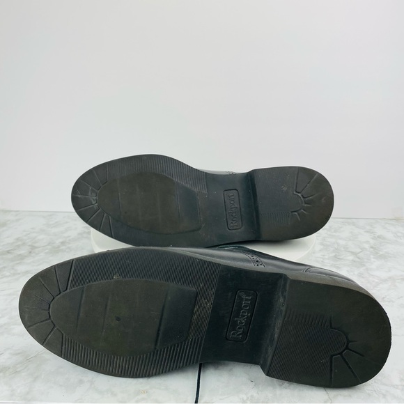 Rockport Leather Oxfords Mens 11 Black Moc Toe Lace Up Career Office Lace Up - Picture 7 of 8